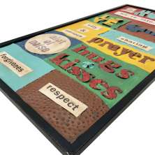 Quadro Metal Efeito Colagem Home Preto Retangular 79x40x2cm