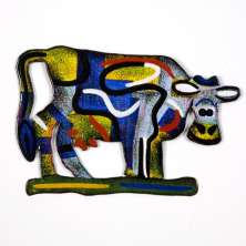 Vaca Azul Decorativa Para Parede