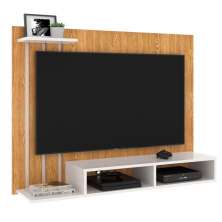 Estante Painel Suspenso TV 48 Polegadas Nicho Organizador Prateleira Sala Quarto Moderno Dubai - Nature/Off White -RPM