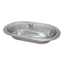 Travessa Inox Com Tampa De Vidro 34Cm Gourmet mix