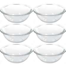 6 Tigela de Vidro Marinex Redondas 1,5L Potes Bowls Plus Astral para Saladas Sobremesas Receitas