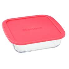 Assadeira Prática Quadrada com Tampa Rosa 20 cm