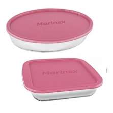 Conjunto Assadeiras De Vidro Marinex  Com Tampa 02 Peças