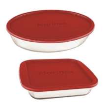 Conjunto Assadeiras De Vidro Marinex  Com Tampa 02 Peças