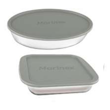 Conjunto Assadeiras De Vidro Marinex  Com Tampa 02 Peças