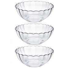 Conjunto De Tigelas Redondas Marinex Bella 3 Peças Bowls De Vidro 1 Litro