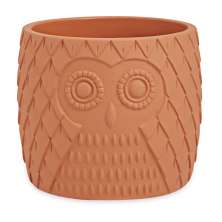 Cachepot Coruja Terracota 17 cm