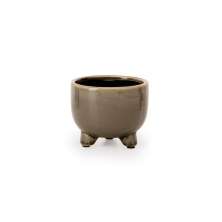 Cachepot Decorativo Redondo 10x12 cm Cinza