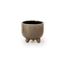Cachepot Decorativo Redondo 12x14 cm Cinza