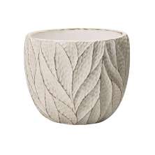 Cachepot Folhagem Off White 15 cm