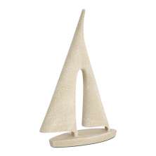 Escultura Decorativa Barco 28x19 cm Bege