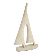 Escultura Decorativa Barco 37x23 cm Bege
