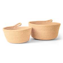 Kit com 2 Cestos Cotton Bege