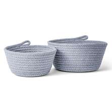 Kit com 2 Cestos Cotton Cinza