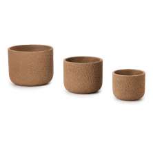 Kit com 3 Cachepots Derry Marrom