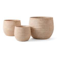 Kit com 3 Cachepots Rous Off White
