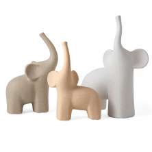 Kit com 3 Esculturas Elefante Colorido