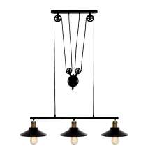 Pendente Retrô Industrial 3 Lâmpadas Preto