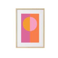 Quadro Decorativo Semicirculos Rosa e Laranja
