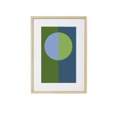 Quadro Decorativo Semicirculos Verde e Azul