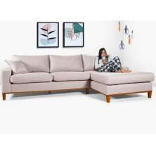 Sofá California 4 Lugares Living Chaise Linho Lado Esquerdo