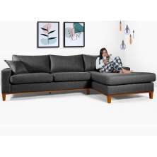 Sofá California 4 Lugares Living Chaise Linho Lado Esquerdo