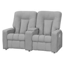 Poltrona Dupla Reclinável para Cinema Jetta MX8 Suede Amassado Cinza B-387 - Matrix