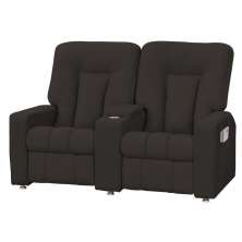 Poltrona Dupla Reclinável para Cinema Jetta MX8 Suede Pena Marrom B-376 - Matrix