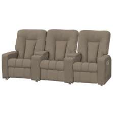 Poltrona Tripla Reclinável para Cinema Jetta MX9 Suede Amassado Marrom B-388 - Matrix