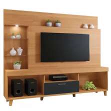 Home para TV até 65 Polegadas 1 Porta Veneza Mavaular Naturalle/Preto