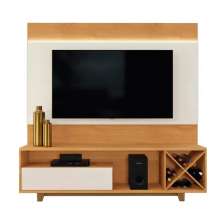 Home para TV até 65 Polegadas com Led 1 Gaveta Detroit Mavaular Naturalle/Off White