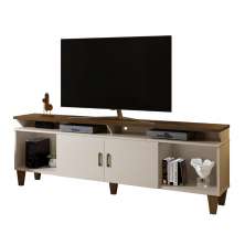 Rack Arizona 2 portas Tv até 65 polegadas pés Madeira Maciça Mavaular Off/Canion