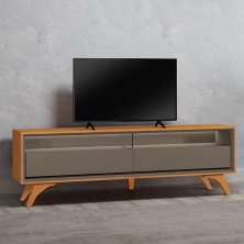 Rack Bancada Austria 2 Gavetas para TV até 75 Polegadas Naturale/Platinum