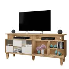 Rack para TV até 65 Polegadas 1 Porta Deslizante Eros Mavaular Damasco/Off