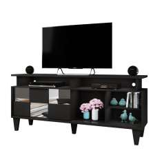 Rack para TV até 65 Polegadas 1 Porta Deslizante Eros Mavaular Preto