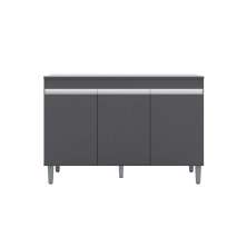 Balcão de Cozinha Manu para Pia de 1,20cm S/Tampo Cinza - Montanaris Decor