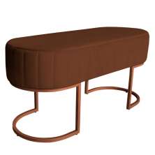 Banco Recamier Estofado Luana Base Bronze Veludo Terracota - Montanaris Decor