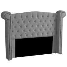 Cabeceira Solteiro 100cm Decorativa Ayla Veludo Cinza - Montanaris Decor