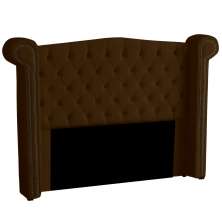 Cabeceira Solteiro 100cm Decorativa Ayla Veludo Marrom - Montanaris Decor