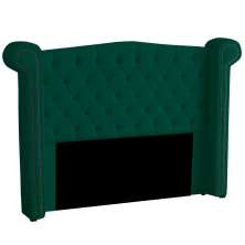 Cabeceira Solteiro 100cm Decorativa Ayla Veludo Verde - Montanaris Decor