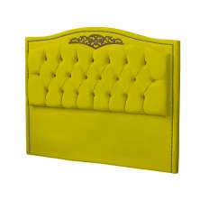 Cabeceira Solteiro 90cm Decorativa Maitê Veludo Amarelo - Montanaris Decor