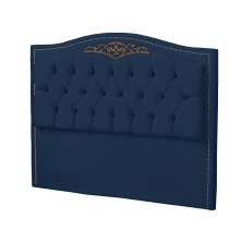 Cabeceira Solteiro 90cm Decorativa Maitê Veludo Azul Marinho - Montanaris Decor