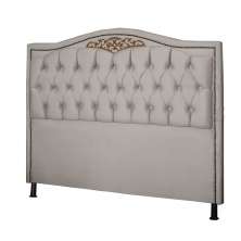 Cabeceira Solteiro 90cm Decorativa Maitê Veludo Bege - Montanaris Decor