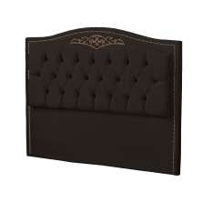 Cabeceira Solteiro 90cm Decorativa Maitê Veludo Marrom - Montanaris Decor