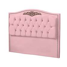 Cabeceira Solteiro 90cm Decorativa Maitê Veludo Rosa Bebê - Montanaris Decor