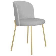 Cadeira Decorativa Elegance Base Champanhe Linho Cinza - Montanaris Decor