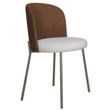 Cadeira Decorativa Elegance Base Titanium Courino Caramelo/Bege - Montanaris Decor