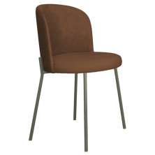 Cadeira Decorativa Elegance Base Titanium Courino Marrom - Montanaris Decor