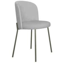 Cadeira Decorativa Elegance Base Titanium Linho Cinza - Montanaris Decor
