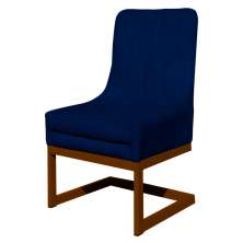 Cadeira Decorativa Valentina Base Bronze Veludo Azul Marinho - Montanaris Decor